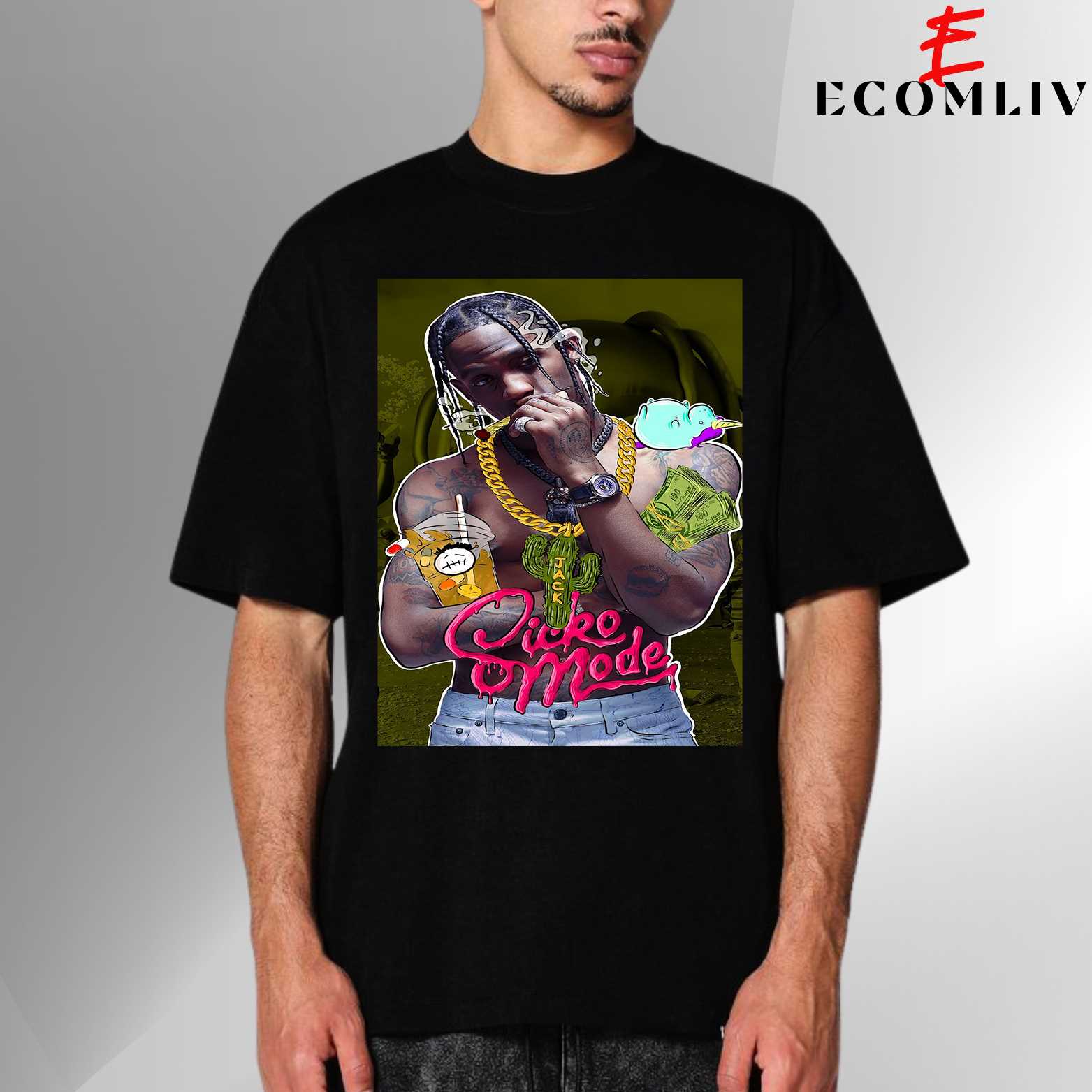 Travis Scott Meme Tee, Funny Rap Graphic Unisex Streetwear Tee